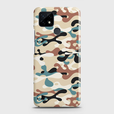 Realme C21 Cover - Camo Series - Black & Brown Design - Matte Finish - Snap On Hard Case with LifeTime Colors Guarantee