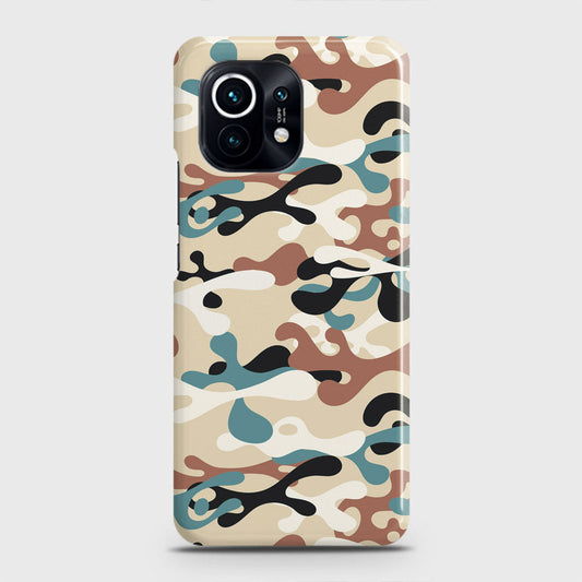 Xiaomi Mi 11 Cover - Camo Series - Black & Brown Design - Matte Finish - Snap On Hard Case with LifeTime Colors Guarantee