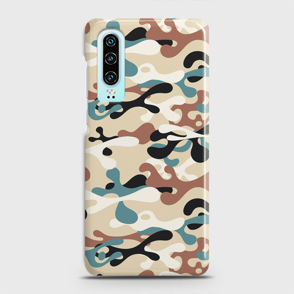 Huawei P30 Cover - Camo Series - Black & Brown Design - Matte Finish - Snap On Hard Case with LifeTime Colors Guarantee