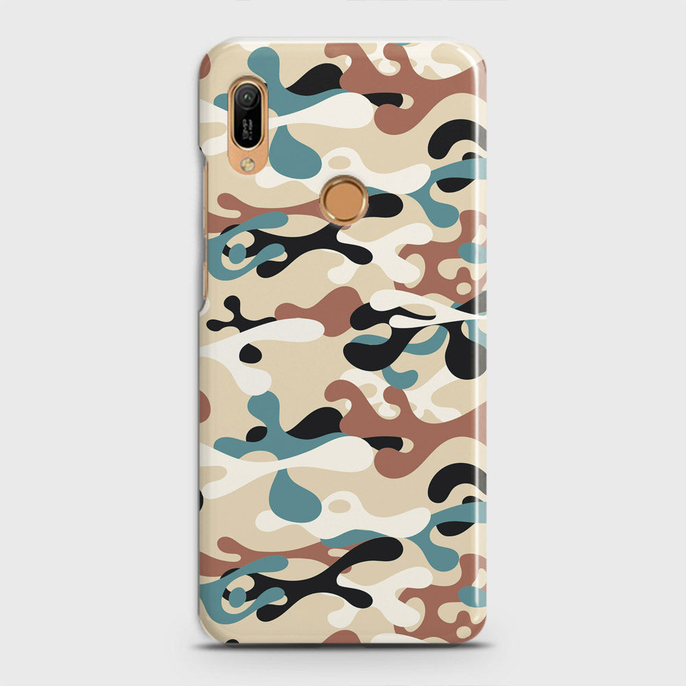 Huawei Y6 Prime 2019 Cover - Camo Series - Black & Brown Design - Matte Finish - Snap On Hard Case with LifeTime Colors Guarantee