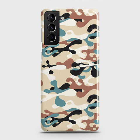 Samsung Galaxy S21 Plus 5G Cover - Camo Series - Black & Brown Design - Matte Finish - Snap On Hard Case with LifeTime Colors Guarantee