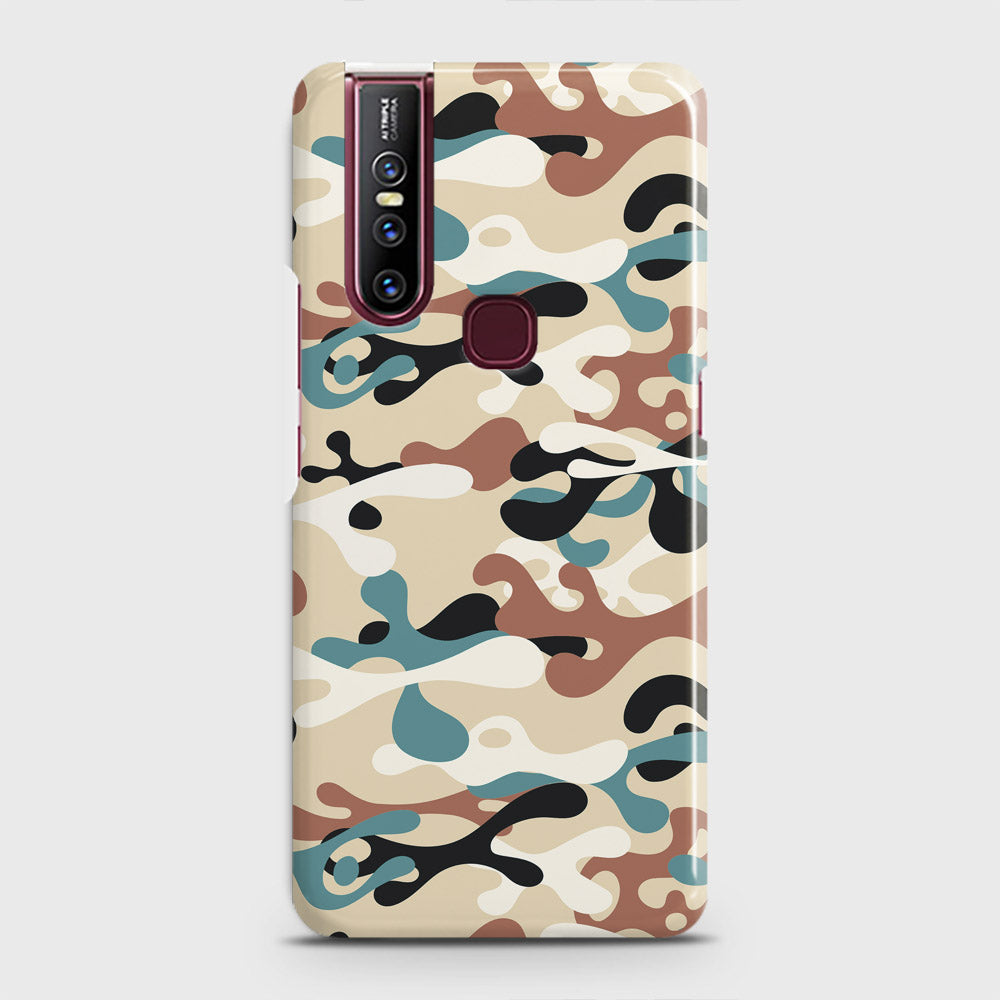 Vivo V15 Cover - Camo Series - Black & Brown Design - Matte Finish - Snap On Hard Case with LifeTime Colors Guarantee