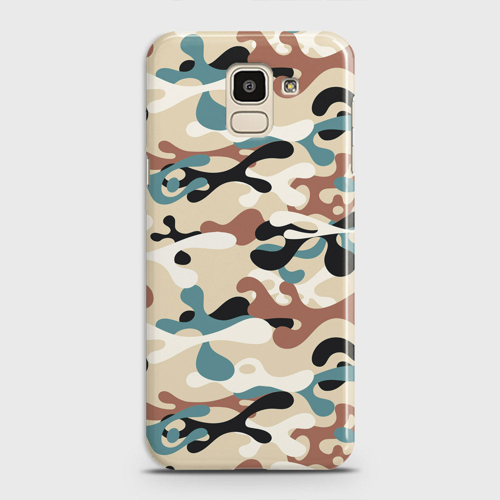 Samsung Galaxy J6 2018 Cover - Camo Series - Black & Brown Design - Matte Finish - Snap On Hard Case with LifeTime Colors Guarantee