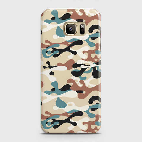 Samsung Galaxy S7 Cover - Camo Series - Black & Brown Design - Matte Finish - Snap On Hard Case with LifeTime Colors Guarantee