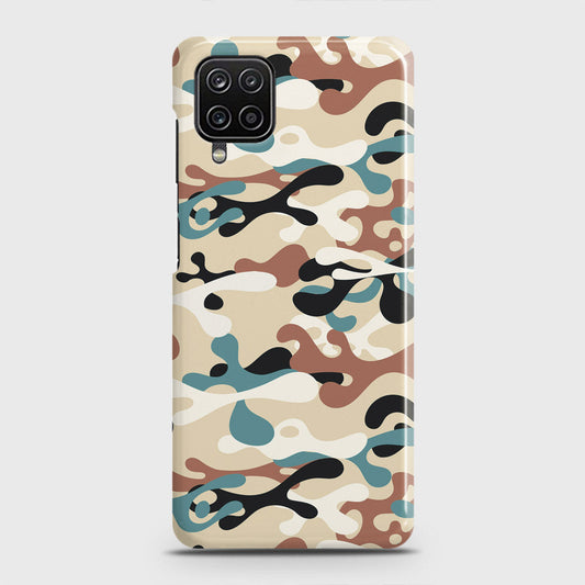 Samsung Galaxy A12 Cover - Camo Series - Black & Brown Design - Matte Finish - Snap On Hard Case with LifeTime Colors Guarantee