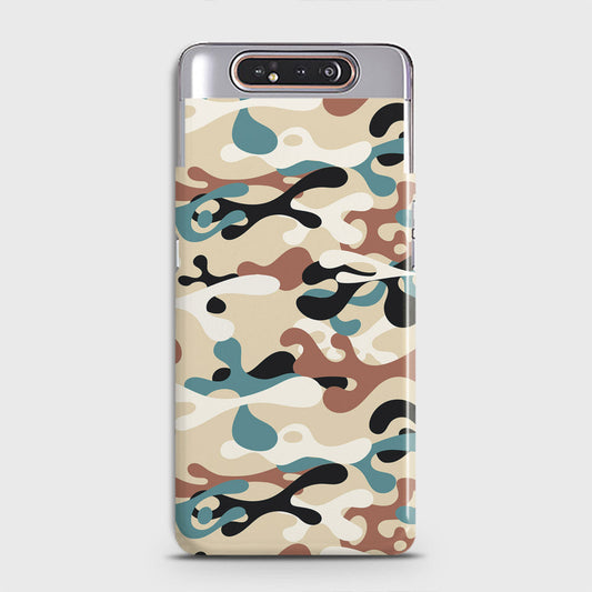 Samsung Galaxy A80 Cover - Camo Series - Black & Brown Design - Matte Finish - Snap On Hard Case with LifeTime Colors Guarantee