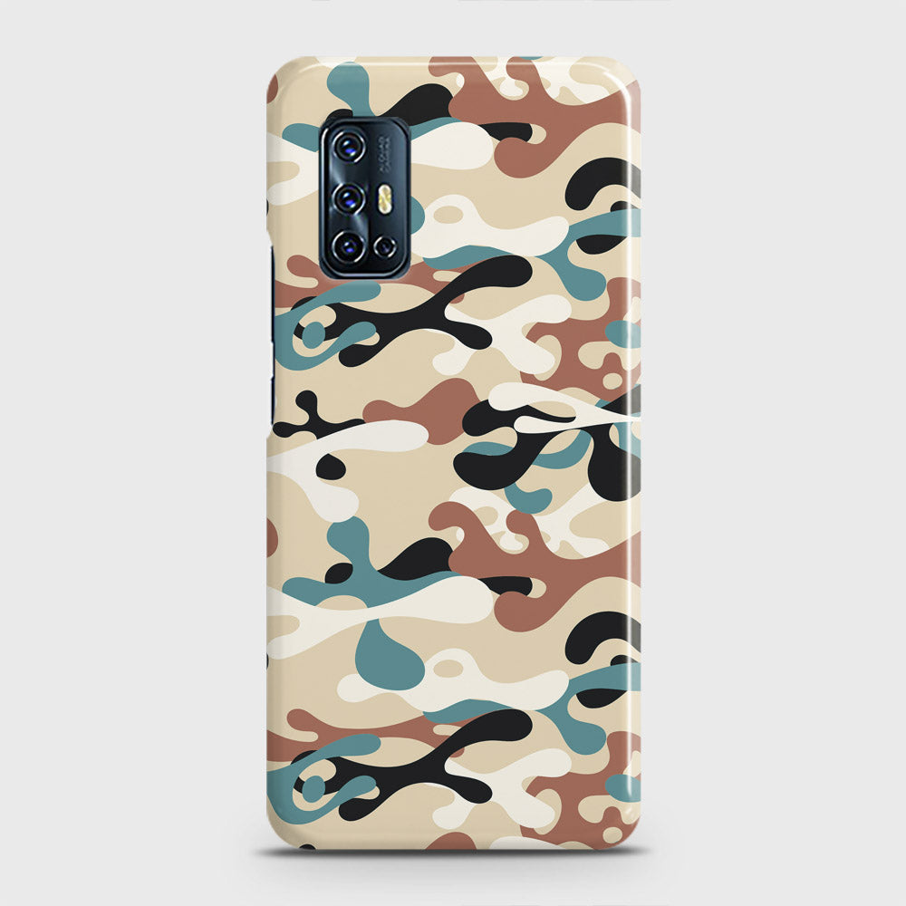 Vivo V17 Cover - Camo Series - Black & Brown Design - Matte Finish - Snap On Hard Case with LifeTime Colors Guarantee