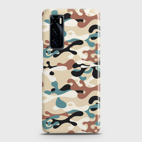 Vivo V20 SE Cover - Camo Series - Black & Brown Design - Matte Finish - Snap On Hard Case with LifeTime Colors Guarantee