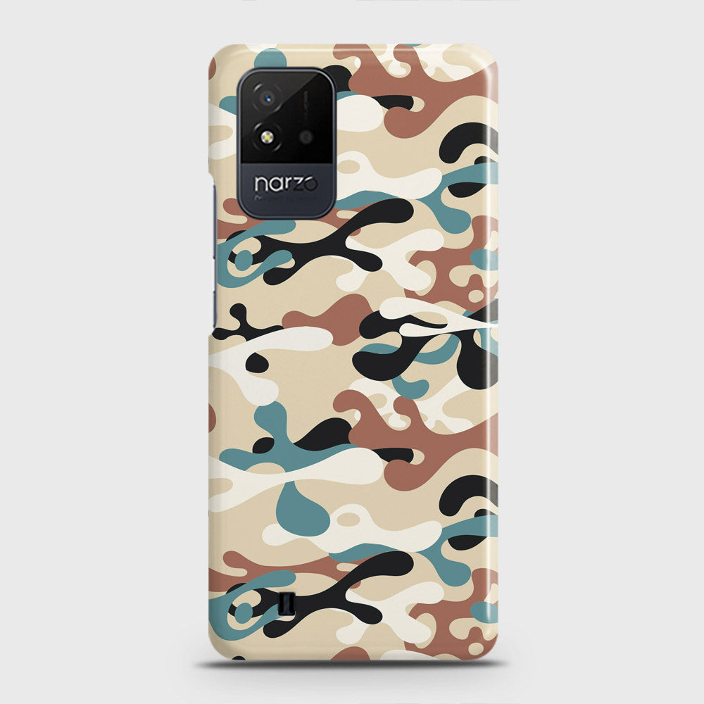 Realme Narzo 50i Cover - Camo Series - Black & Brown Design - Matte Finish - Snap On Hard Case with LifeTime Colors Guarantee