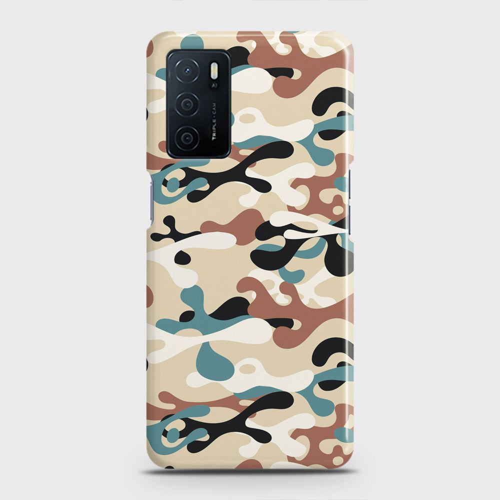 Oppo A16 Cover - Camo Series - Black & Brown Design - Matte Finish - Snap On Hard Case with LifeTime Colors Guarantee