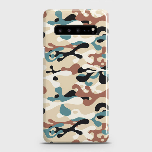 Samsung Galaxy S10 5G Cover - Camo Series - Black & Brown Design - Matte Finish - Snap On Hard Case with LifeTime Colors Guarantee