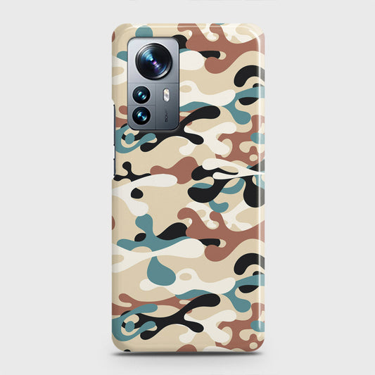 Xiaomi 12 Cover - Camo Series - Black & Brown Design - Matte Finish - Snap On Hard Case with LifeTime Colors Guarantee