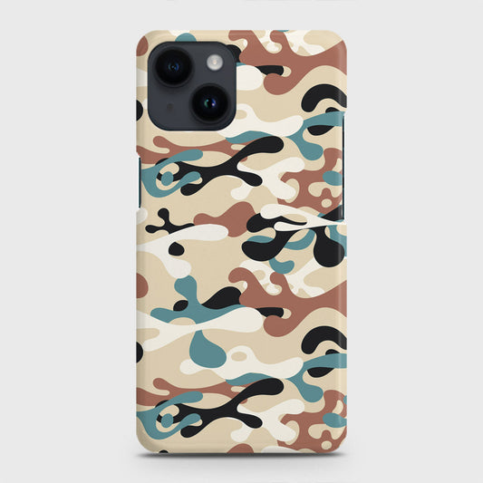 iPhone 14 Cover - Camo Series - Black & Brown Design- Matte Finish - Snap On Hard Case with LifeTime Colors Guarantee