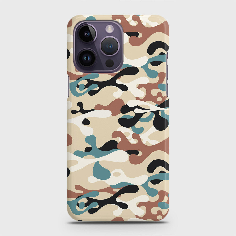 iPhone 14 Pro Cover - Camo Series - Black & Brown Design - Matte Finish - Snap On Hard Case with LifeTime Colors Guarantee