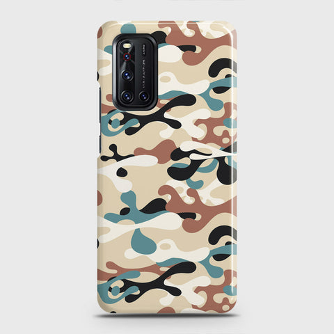 Vivo V19  Cover - Camo Series - Black & Brown Design - Matte Finish - Snap On Hard Case with LifeTime Colors Guarantee