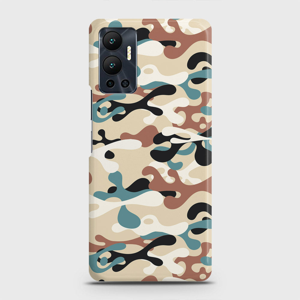 Infinix Hot 12 Cover - Camo Series - Black & Brown Design - Matte Finish - Snap On Hard Case with LifeTime Colors Guarantee