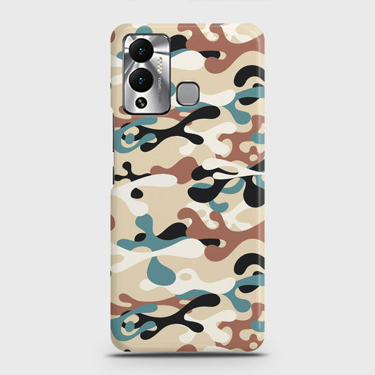 Infinix Hot 12 Play Cover - Camo Series - Black & Brown Design - Matte Finish - Snap On Hard Case with LifeTime Colors Guarantee