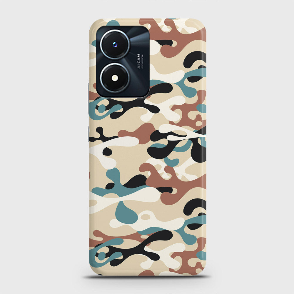 Vivo Y02s Cover - Camo Series - Black & Brown Design - Matte Finish - Snap On Hard Case with LifeTime Colors Guarantee