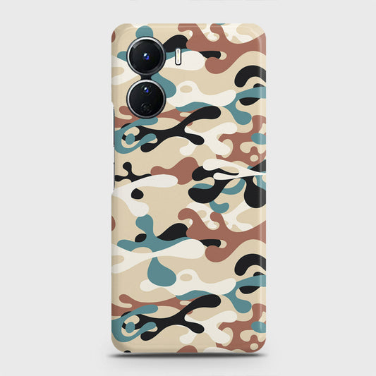 Vivo Y16 Cover - Camo Series - Black & Brown Design - Matte Finish - Snap On Hard Case with LifeTime Colors Guarantee