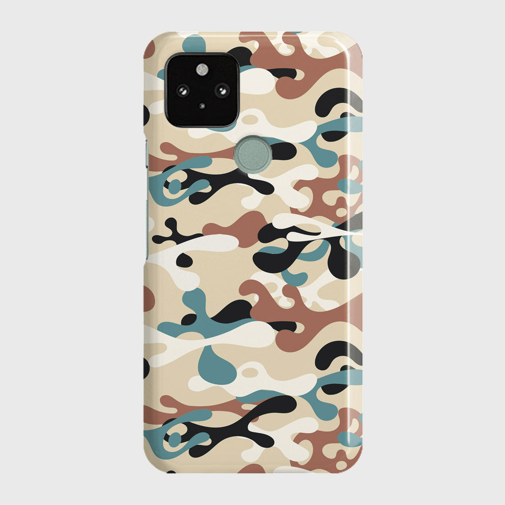 Google Pixel 5 +XL Cover - Camo Series - Black & Brown Design - Matte Finish - Snap On Hard Case with LifeTime Colors Guarantee