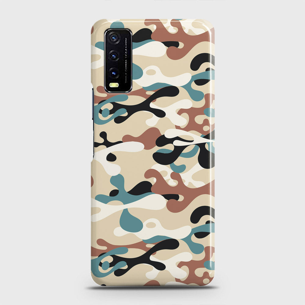 Vivo Y12s  Cover - Camo Series - Black & Brown Design - Matte Finish - Snap On Hard Case with LifeTime Colors Guarantee