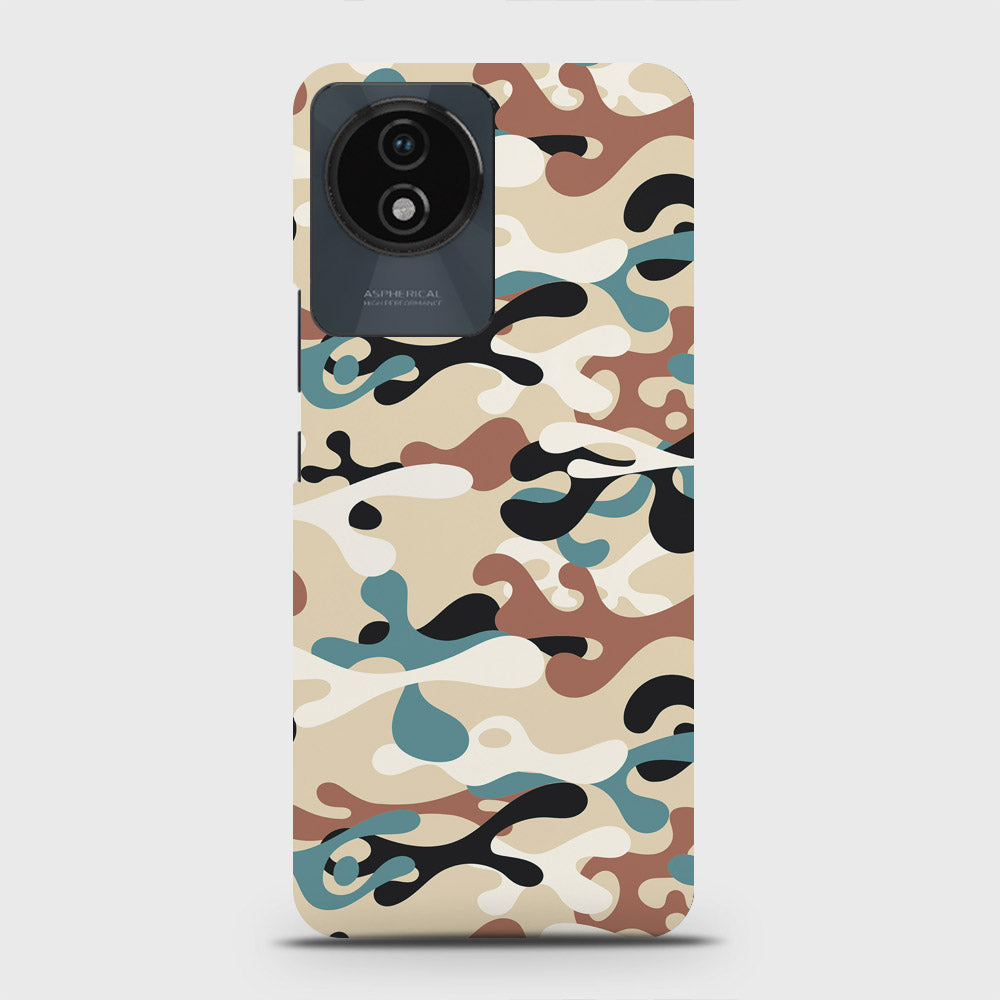 Vivo Y02 Cover - Camo Series - Black & Brown Design - Matte Finish - Snap On Hard Case with LifeTime Colors Guarantee