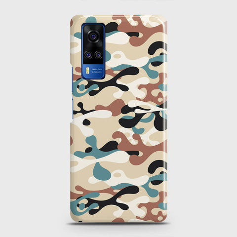 Vivo Y51 2020  Cover - Camo Series - Black & Brown Design - Matte Finish - Snap On Hard Case with LifeTime Colors Guarantee