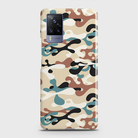 Vivo V21  Cover - Camo Series - Black & Brown Design - Matte Finish - Snap On Hard Case with LifeTime Colors Guarantee