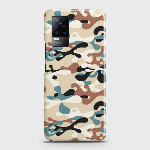 Vivo V21e  Cover - Camo Series - Black & Brown Design - Matte Finish - Snap On Hard Case with LifeTime Colors Guarantee