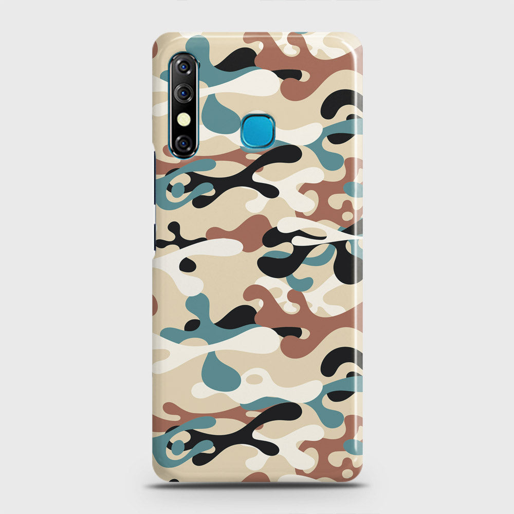 Infinix Hot 8 Cover - Camo Series - Black & Brown Design - Matte Finish - Snap On Hard Case with LifeTime Colors Guarantee