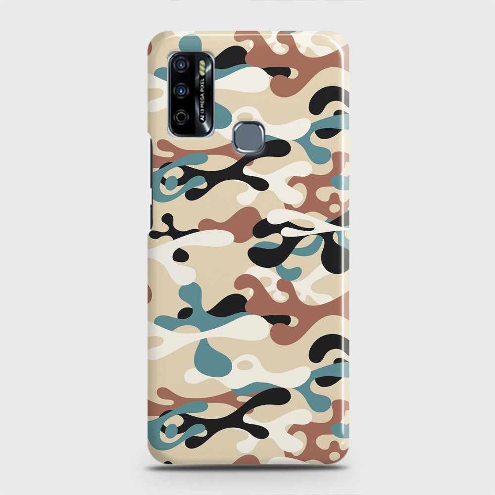 Infinix Hot 9 Play Cover - Camo Series - Black & Brown Design - Matte Finish - Snap On Hard Case with LifeTime Colors Guarantee