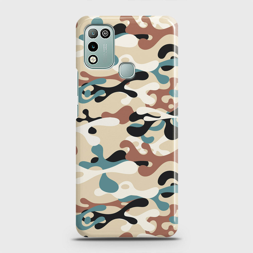 Infinix Hot 10 Play Cover - Camo Series - Black & Brown Design - Matte Finish - Snap On Hard Case with LifeTime Colors Guarantee