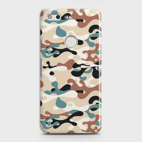 Google Pixel Cover - Camo Series - Black & Brown Design - Matte Finish - Snap On Hard Case with LifeTime Colors Guarantee