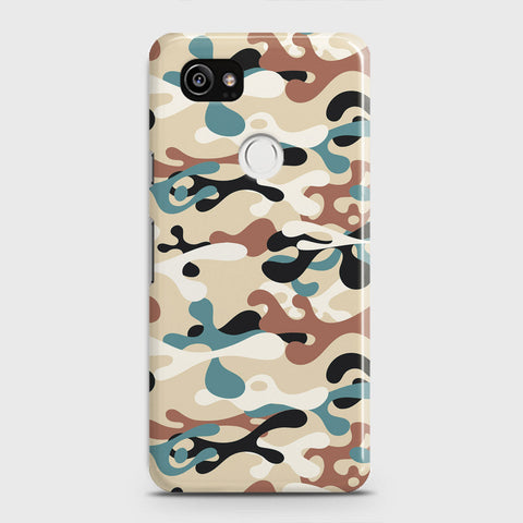 Google Pixel 2 XL Cover - Camo Series - Black & Brown Design - Matte Finish - Snap On Hard Case with LifeTime Colors Guarantee