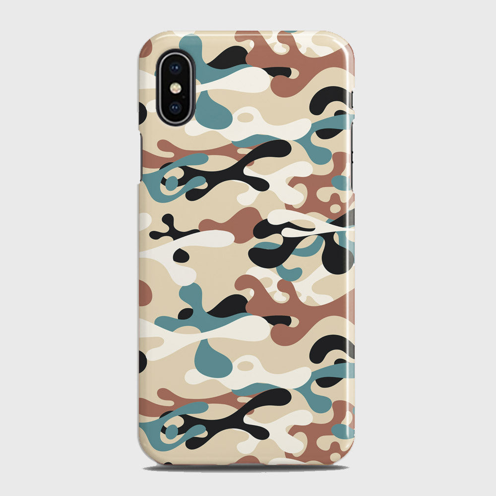 iPhone X Cover - Camo Series - Black & Brown Design - Matte Finish - Snap On Hard Case with LifeTime Colors Guarantee