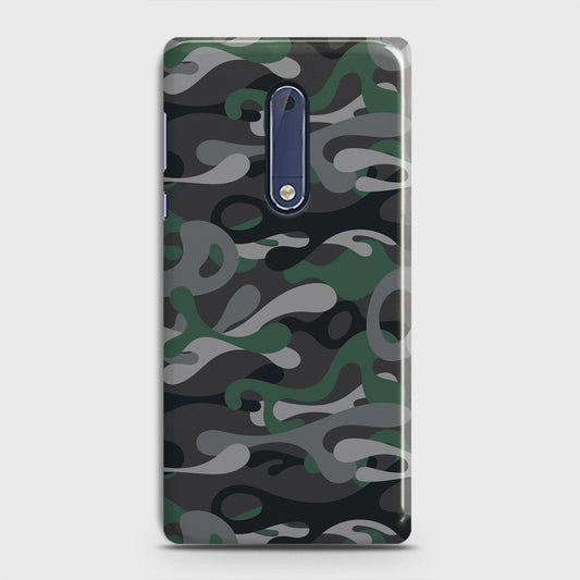Nokia 5 Cover - Camo Series - Green & Grey Design - Matte Finish - Snap On Hard Case with LifeTime Colors Guarantee