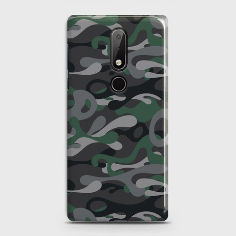 Nokia 7.1 Cover - Camo Series - Green & Grey Design - Matte Finish - Snap On Hard Case with LifeTime Colors Guarantee