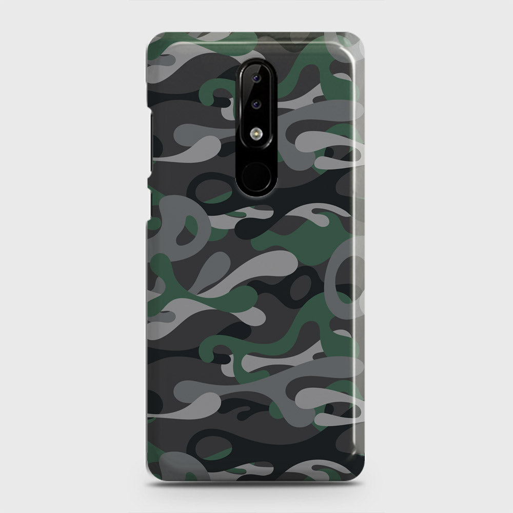 Nokia 5.1 Plus / Nokia X5  Cover - Camo Series - Green & Grey Design - Matte Finish - Snap On Hard Case with LifeTime Colors Guarantee