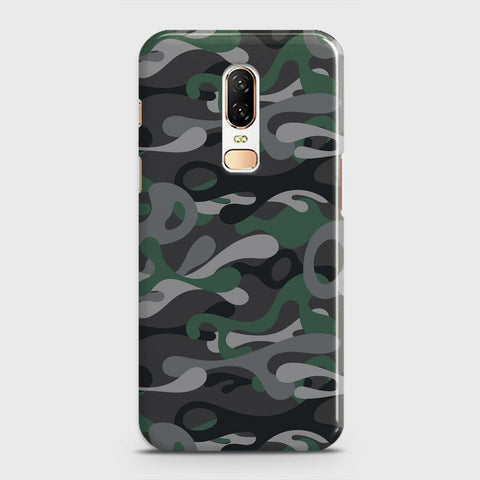 OnePlus 6  Cover - Camo Series - Green & Grey Design - Matte Finish - Snap On Hard Case with LifeTime Colors Guarantee