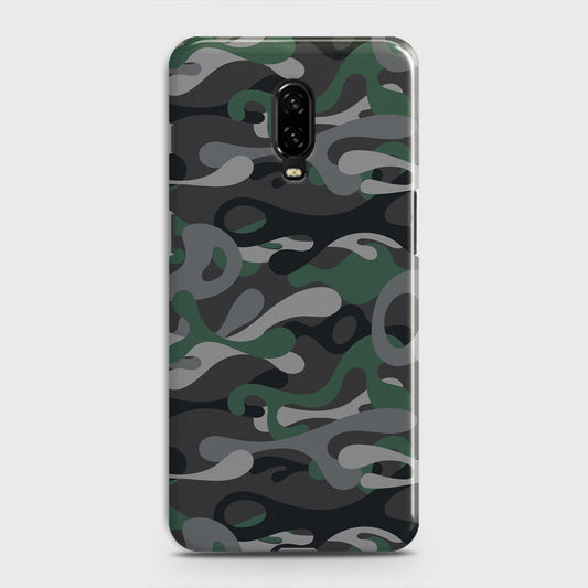 OnePlus 6T  Cover - Camo Series - Green & Grey Design - Matte Finish - Snap On Hard Case with LifeTime Colors Guarantee