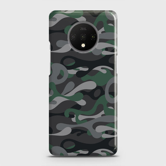 OnePlus 7T Cover - Camo Series - Green & Grey Design - Matte Finish - Snap On Hard Case with LifeTime Colors Guarantee