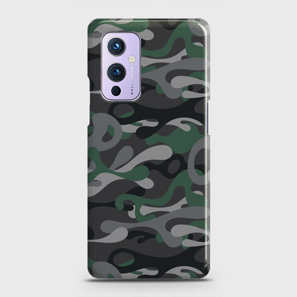 OnePlus 9  Cover - Camo Series - Green & Grey Design - Matte Finish - Snap On Hard Case with LifeTime Colors Guarantee