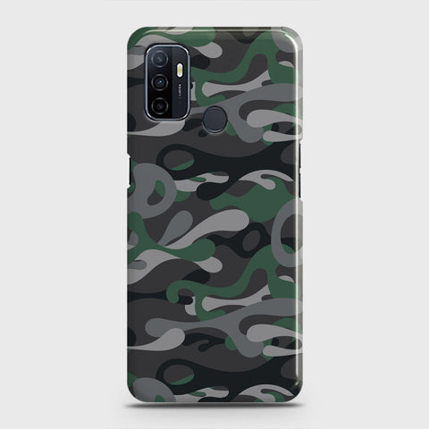 Oppo A53 Cover - Camo Series - Green & Grey Design - Matte Finish - Snap On Hard Case with LifeTime Colors Guarantee