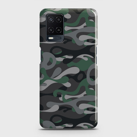 Oppo A54  Cover - Camo Series - Green & Grey Design - Matte Finish - Snap On Hard Case with LifeTime Colors Guarantee