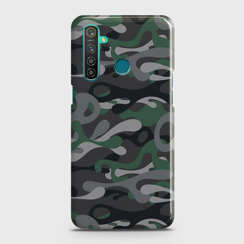 Realme 5 Cover - Camo Series - Green & Grey Design - Matte Finish - Snap On Hard Case with LifeTime Colors Guarantee