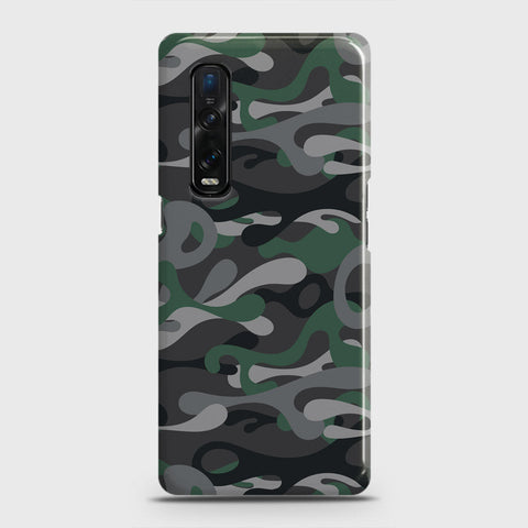 Oppo Find X2 Pro Cover - Camo Series - Green & Grey Design - Matte Finish - Snap On Hard Case with LifeTime Colors Guarantee
