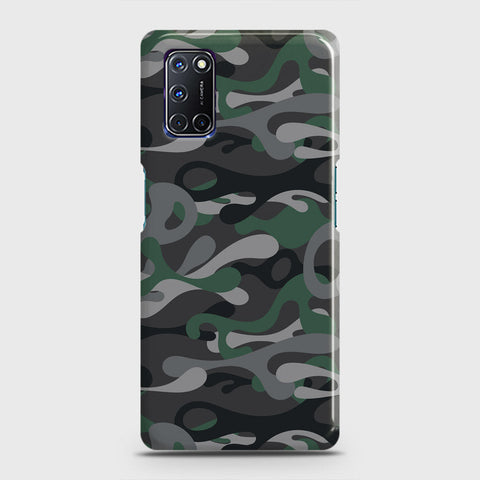 Oppo A52 Cover - Camo Series - Green & Grey Design - Matte Finish - Snap On Hard Case with LifeTime Colors Guarantee