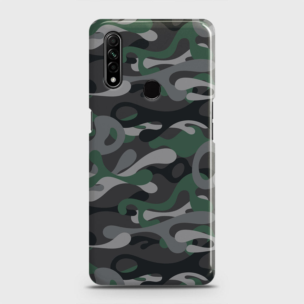 Oppo A8 Cover - Camo Series - Green & Grey Design - Matte Finish - Snap On Hard Case with LifeTime Colors Guarantee