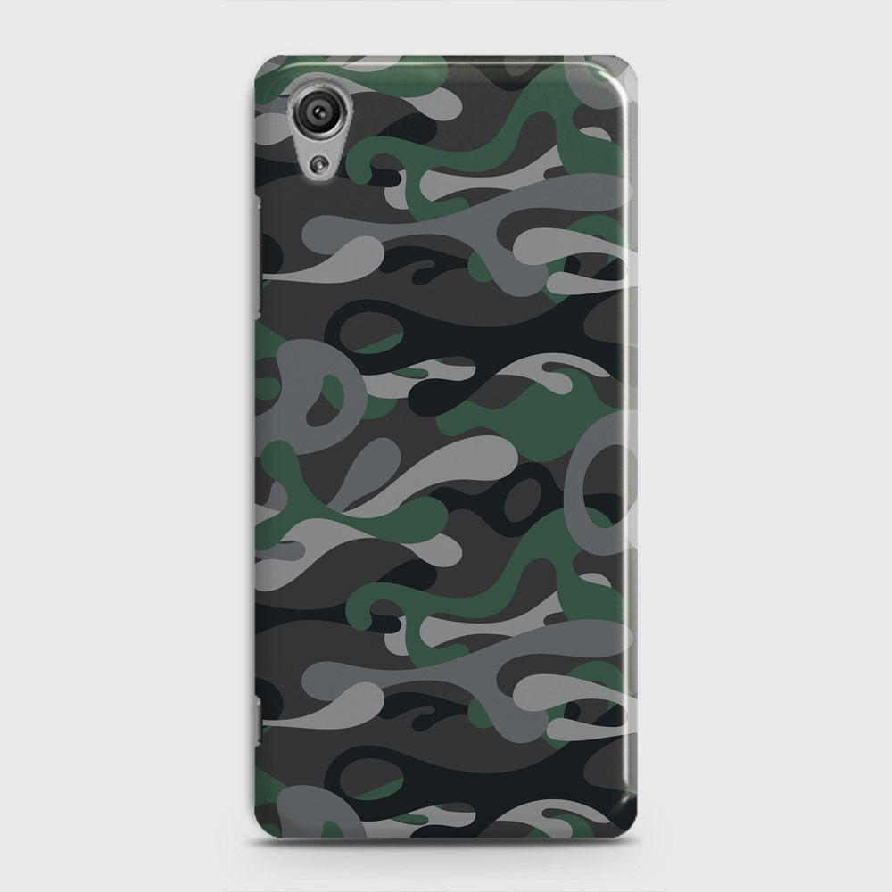 Sony Xperia XA1 Plus Cover - Camo Series - Green & Grey Design - Matte Finish - Snap On Hard Case with LifeTime Colors Guarantee