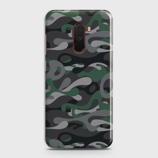 Xiaomi Pocophone F1  Cover - Camo Series - Green & Grey Design - Matte Finish - Snap On Hard Case with LifeTime Colors Guarantee